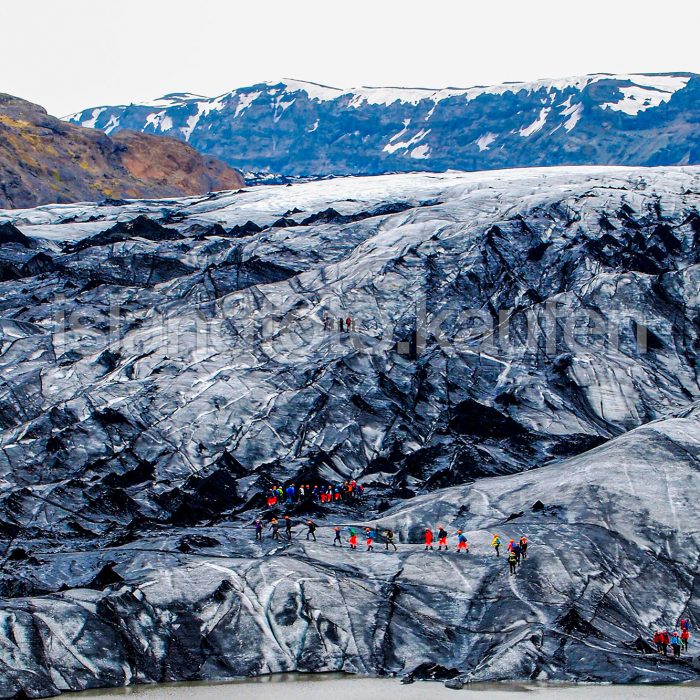 Gruppe von Bergsteiger auf einem Gletscher